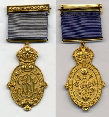 Rowland Hill's Kaiser-e-Hind medal